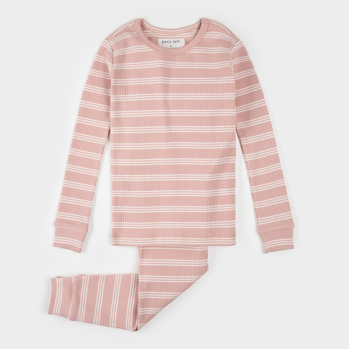 Striped Modal Rib Pajama Set - Rose – patch